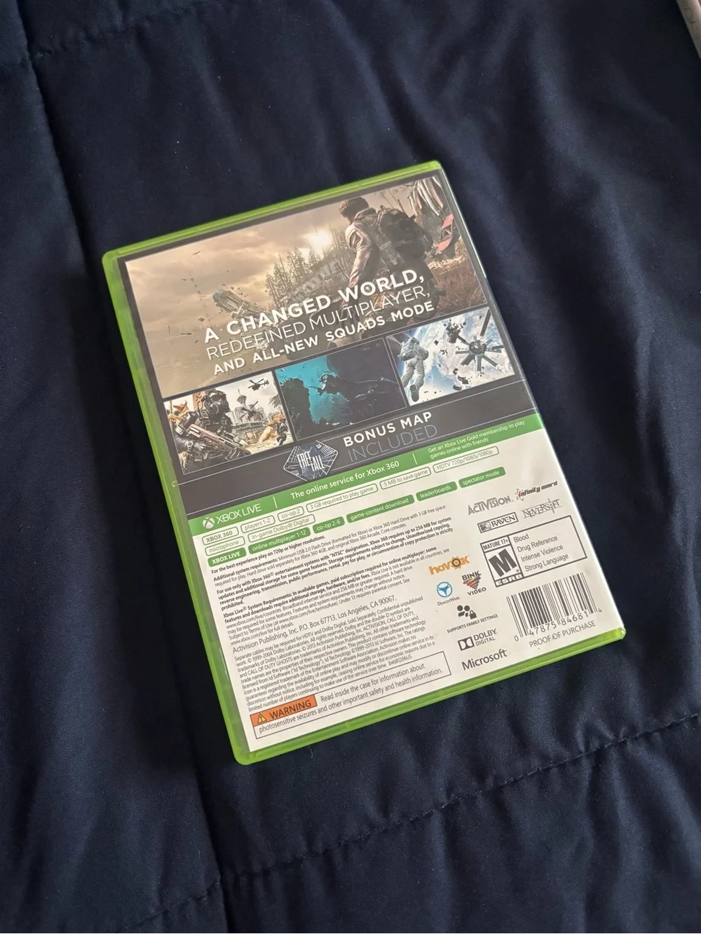 Xbox 360 “Call of Duty Ghosts” double disk, complete in box.